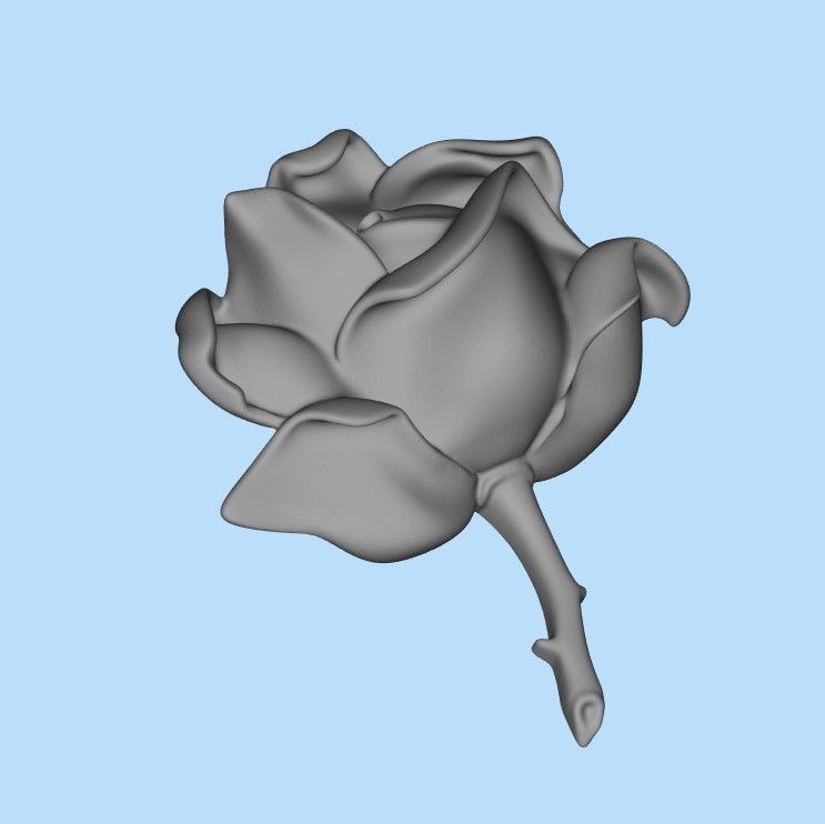 Pendant Rose ztl stl obj 3D print model_30