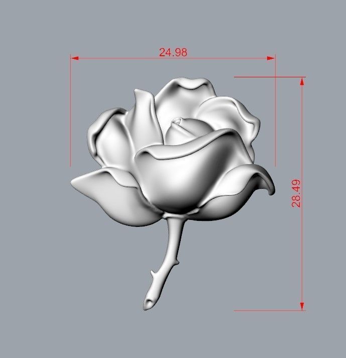 Pendant Rose ztl stl obj 3D print model_24