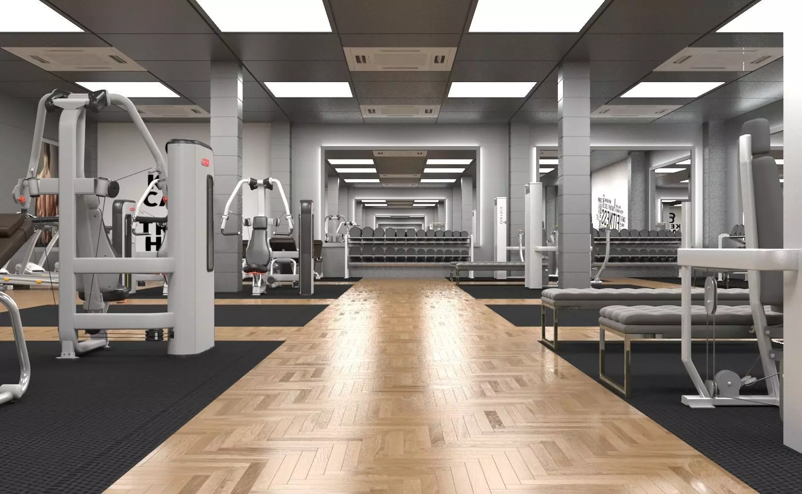 Gym Design For a Sports center in Oman 3D model_0
