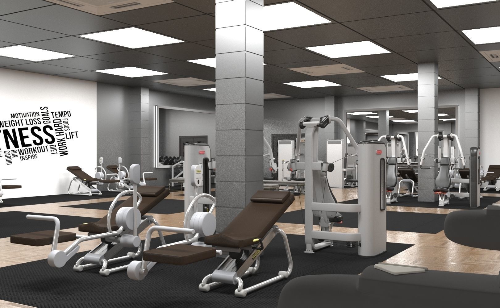 Gym Design For a Sports center in Oman 3D model_2