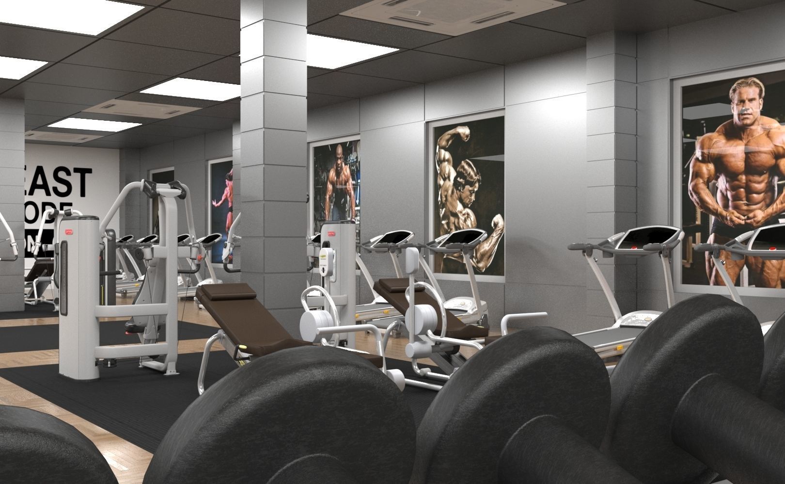 Gym Design For a Sports center in Oman 3D model_1