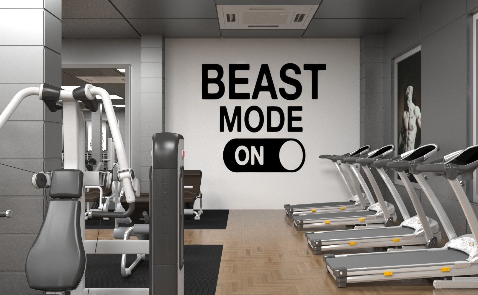 Gym Design For a Sports center in Oman 3D model_3