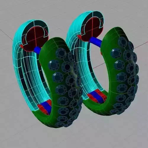 Diamond earrings  stones orecchini a cerchio Or06 3D print model