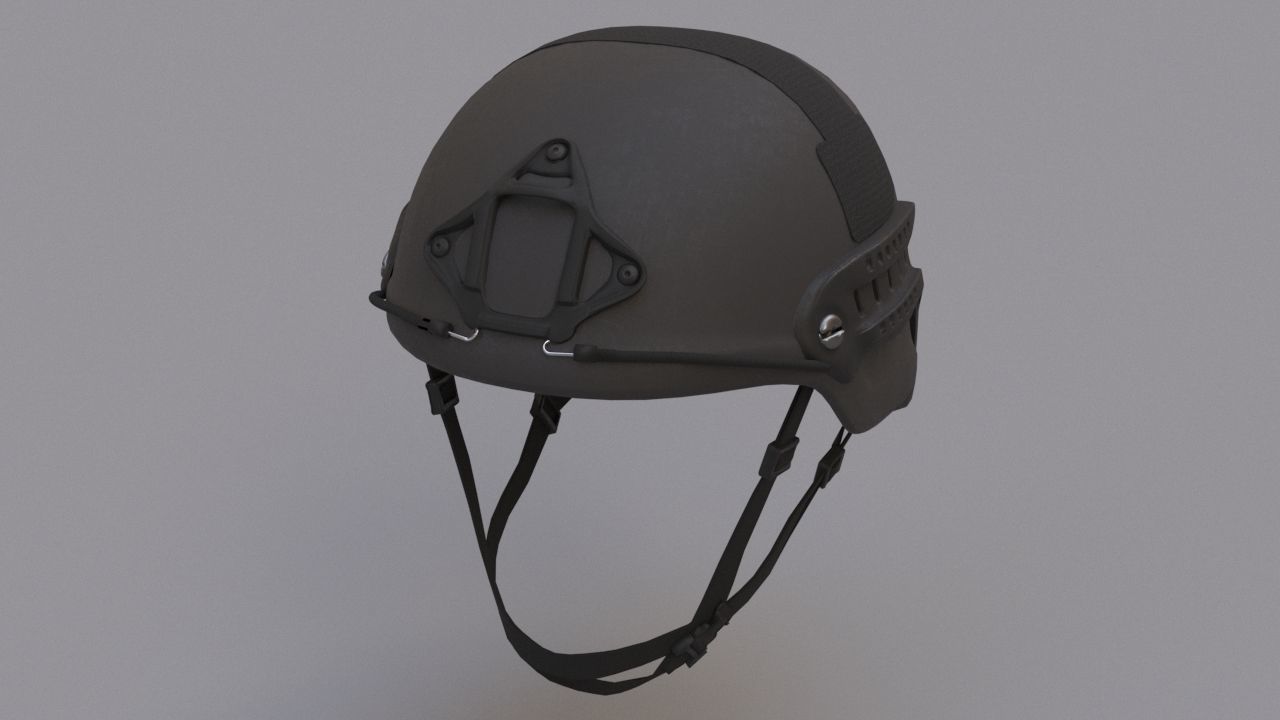 Ops Core Sentry mid cut military helmet black 3D model_2