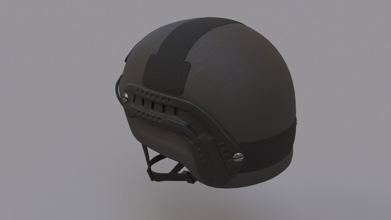 Ops Core Sentry mid cut military helmet black 3D model_4