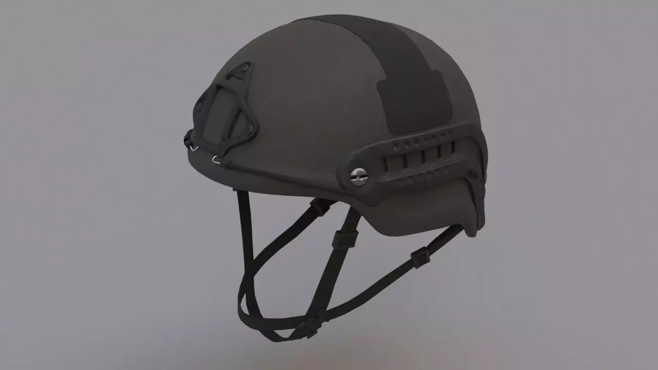 Ops Core Sentry mid cut military helmet black 3D model_0