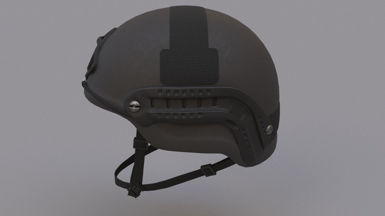 Ops Core Sentry mid cut military helmet black 3D model_3