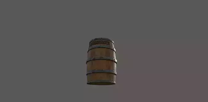 Wood Barrel Low-poly 3D model