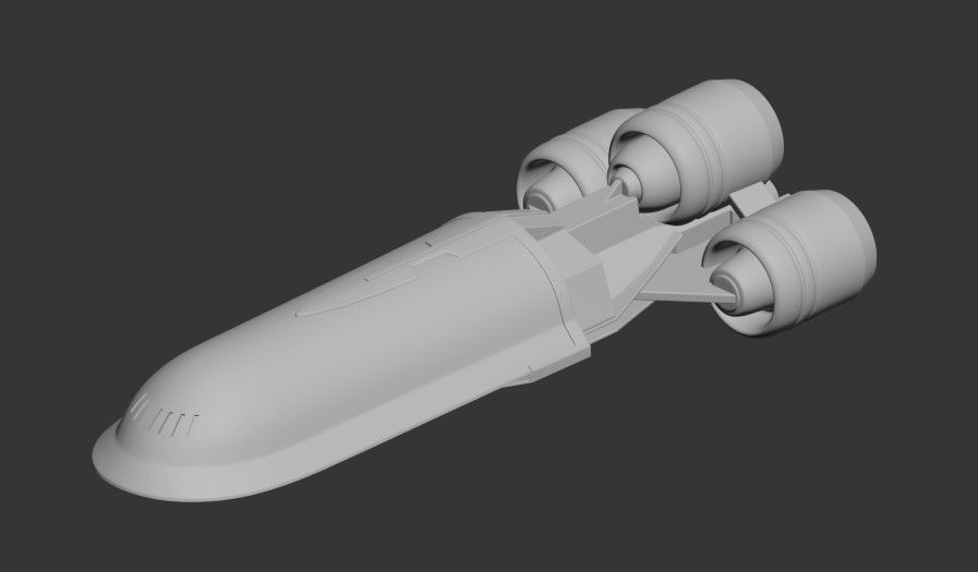 Star wars CSS-1 Corellian Star Shuttle 3D print model_1