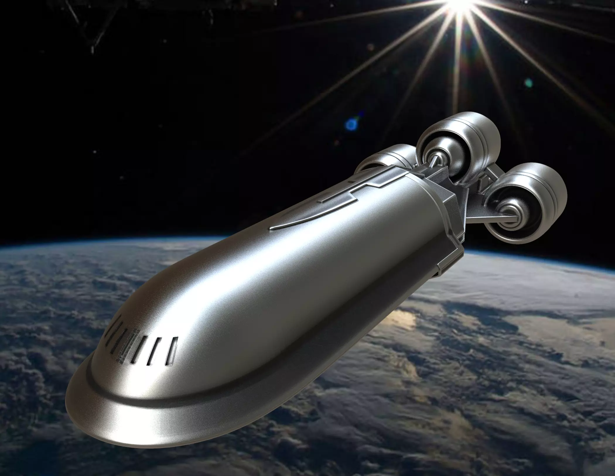 Star wars CSS-1 Corellian Star Shuttle 3D print model_0