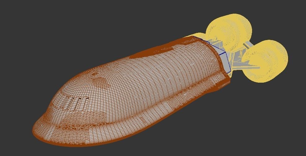Star wars CSS-1 Corellian Star Shuttle 3D print model_9