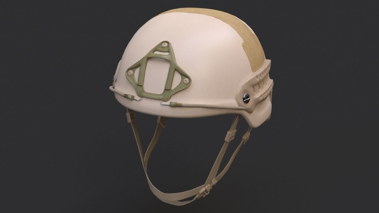 Ops Core Sentry mid cut military helmet urban tan 3D model_2