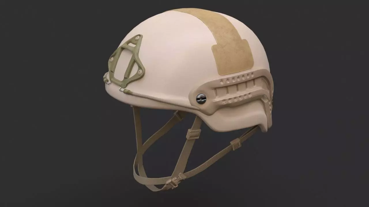 Ops Core Sentry mid cut military helmet urban tan 3D model_0