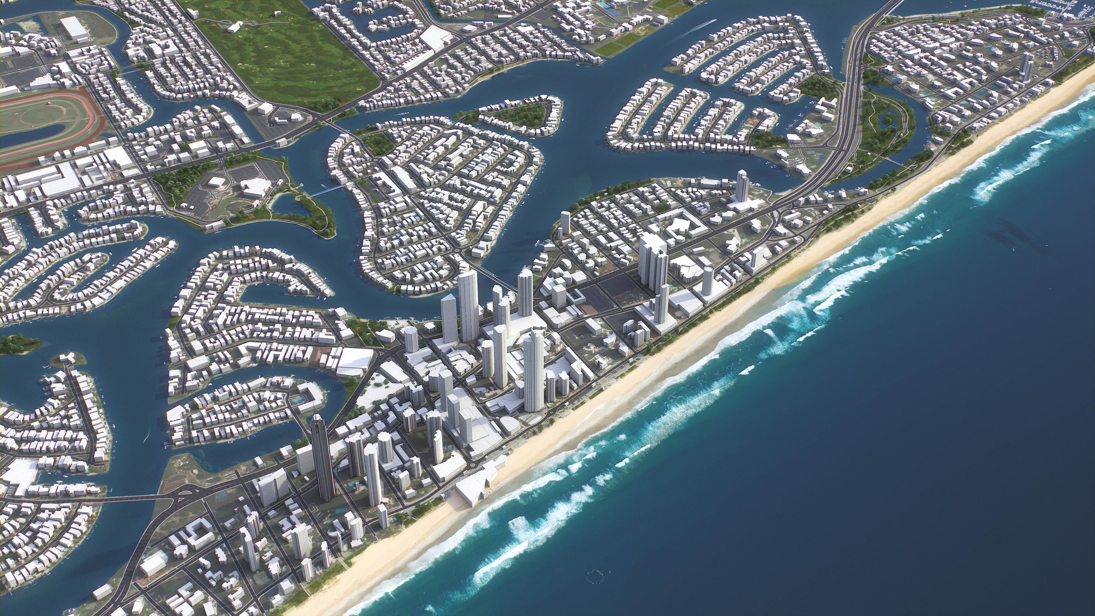Surfers Paradise Low-poly 3D model_5
