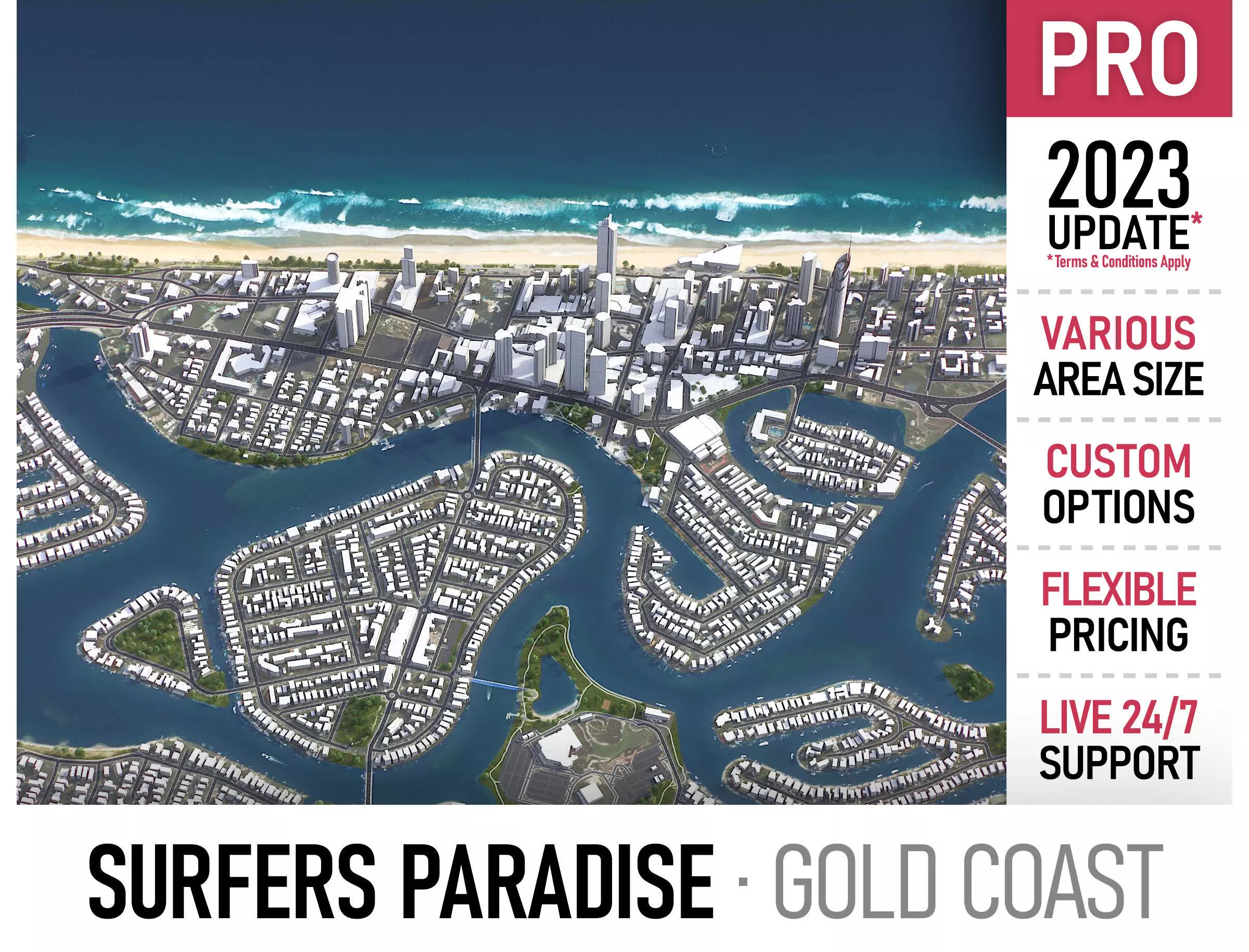 Surfers Paradise Low-poly 3D model_0