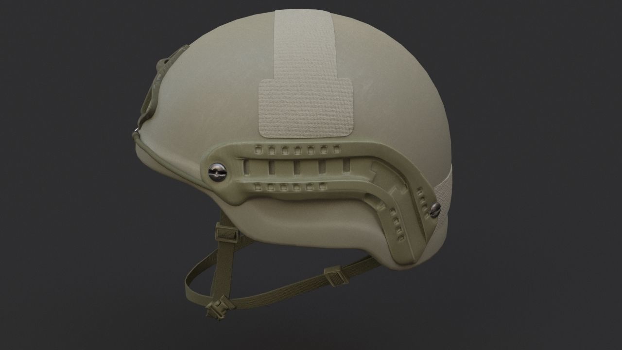 Ops Core Sentry mid cut military helmet foliage green 3D model_3