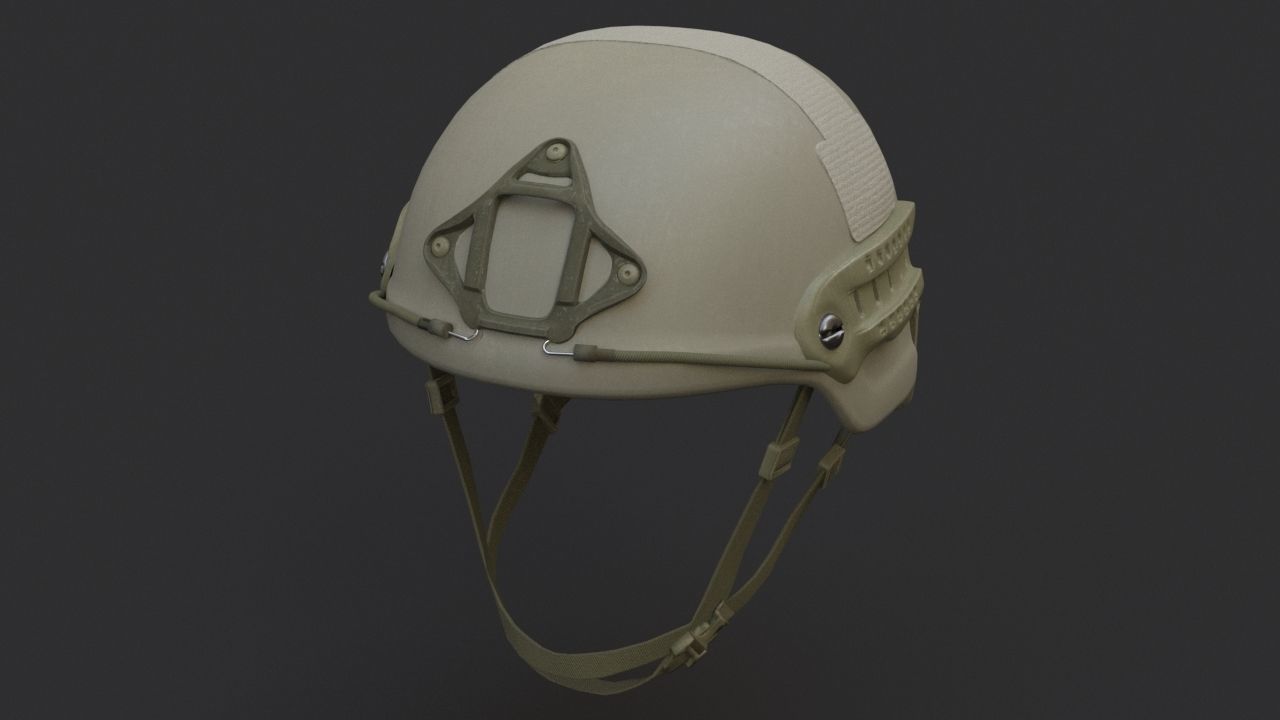Ops Core Sentry mid cut military helmet foliage green 3D model_2