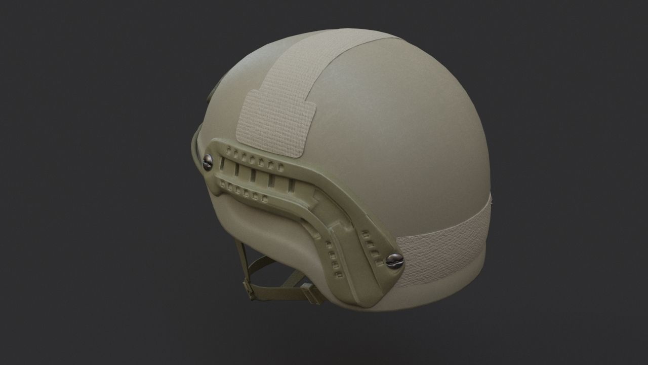 Ops Core Sentry mid cut military helmet foliage green 3D model_4