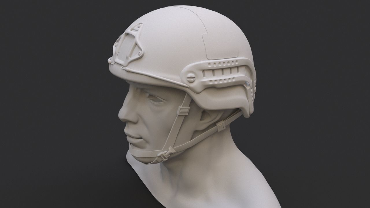 Ops Core Sentry mid cut military helmet foliage green 3D model_8