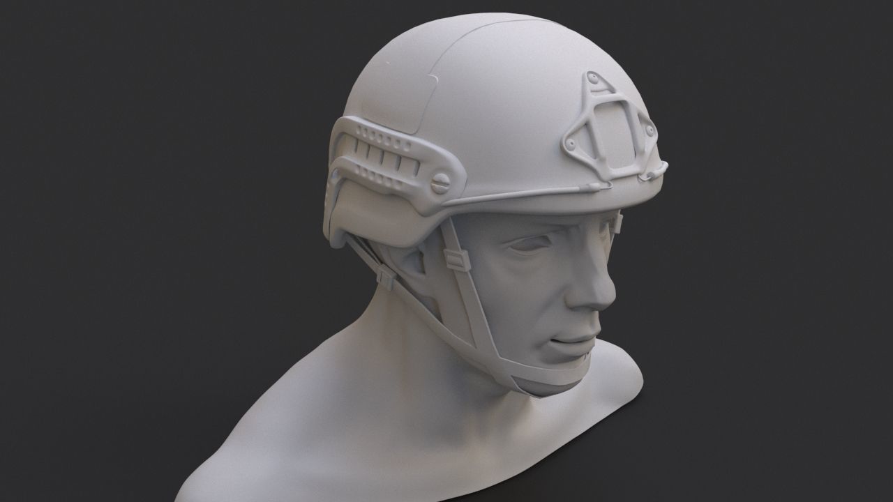 Ops Core Sentry mid cut military helmet foliage green 3D model_7