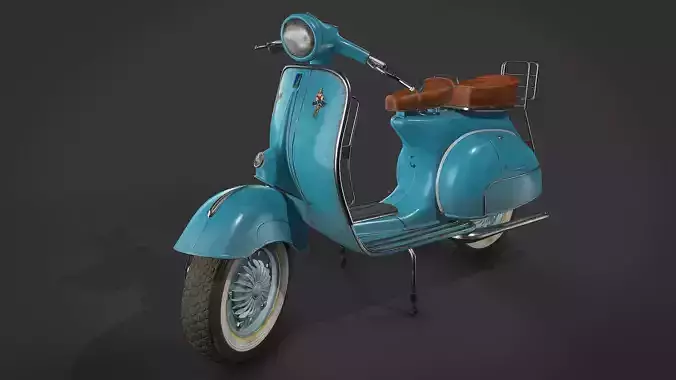 Vespa Vintage Scooter Low-poly 3D model