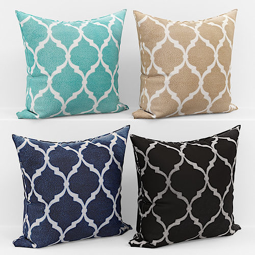 50 Decorative pillows sets   Low-poly 3D model 5