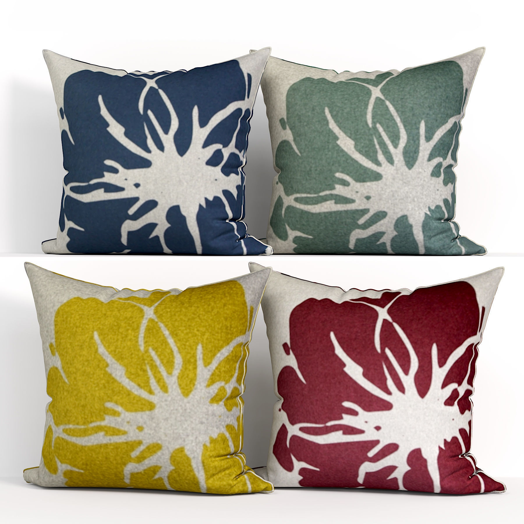 50 Decorative pillows sets Low-poly 3D model_50