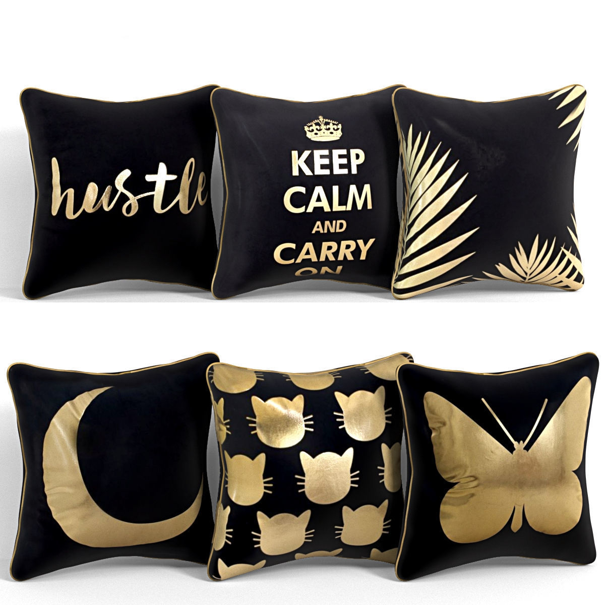 50 Decorative pillows sets Low-poly 3D model_26