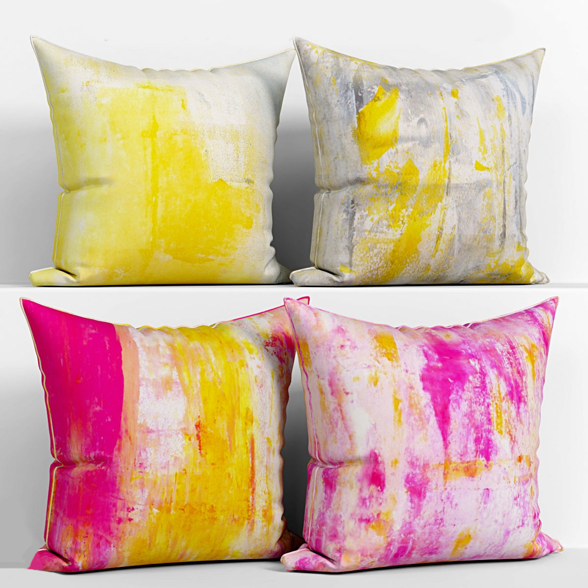 50 Decorative pillows sets Low-poly 3D model_12
