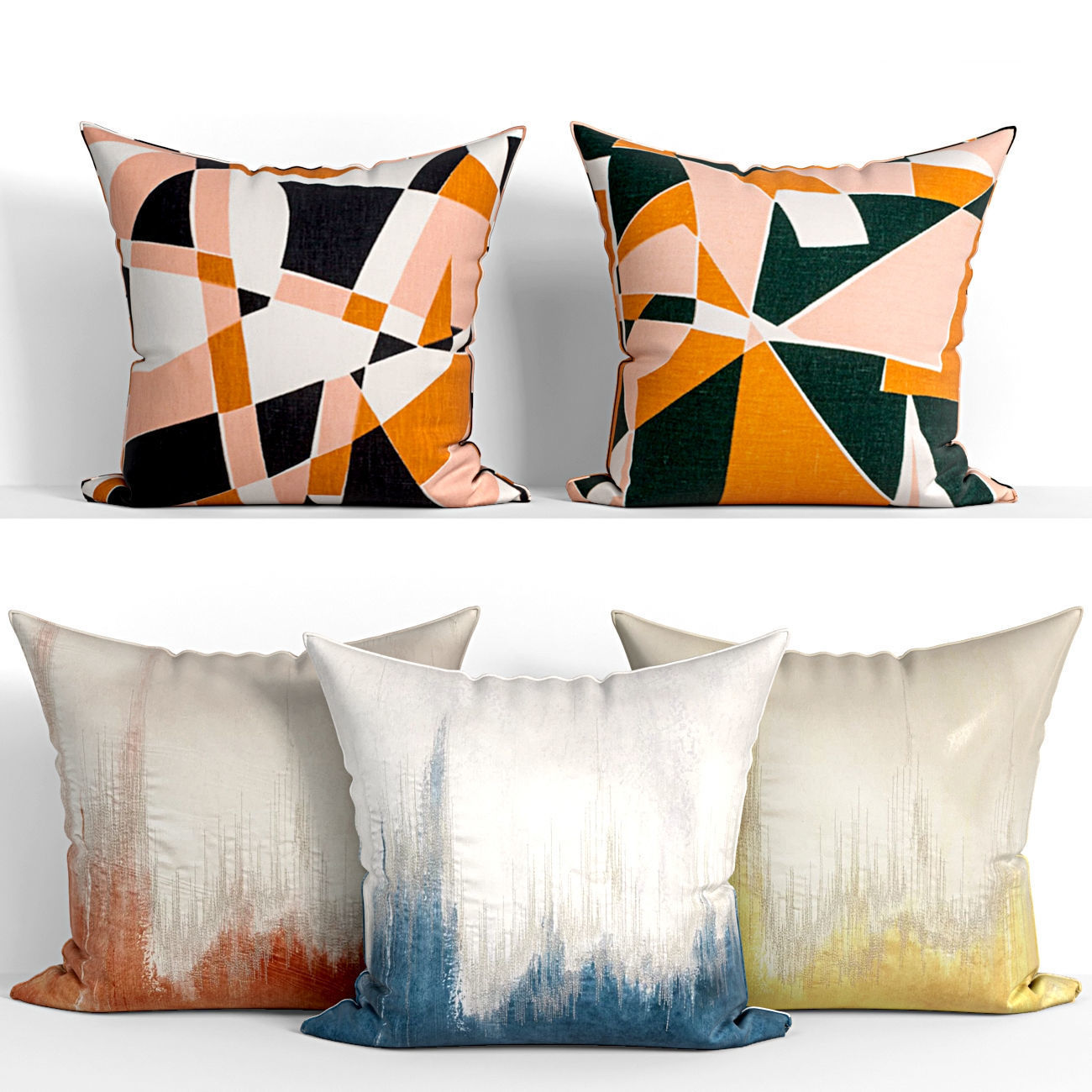 50 Decorative pillows sets Low-poly 3D model_34