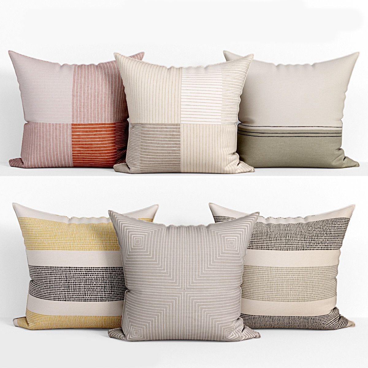 50 Decorative pillows sets Low-poly 3D model_17