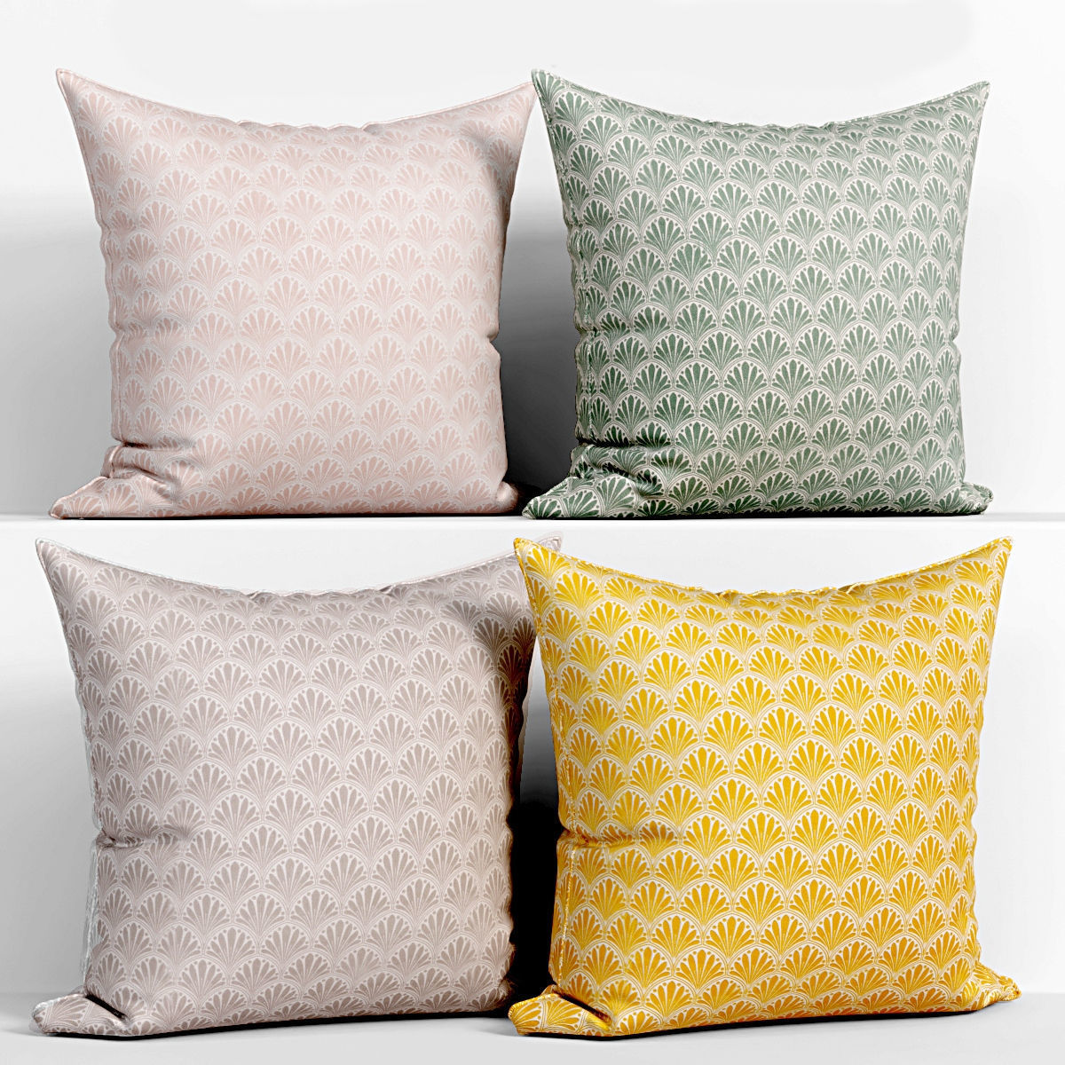 50 Decorative pillows sets Low-poly 3D model_25