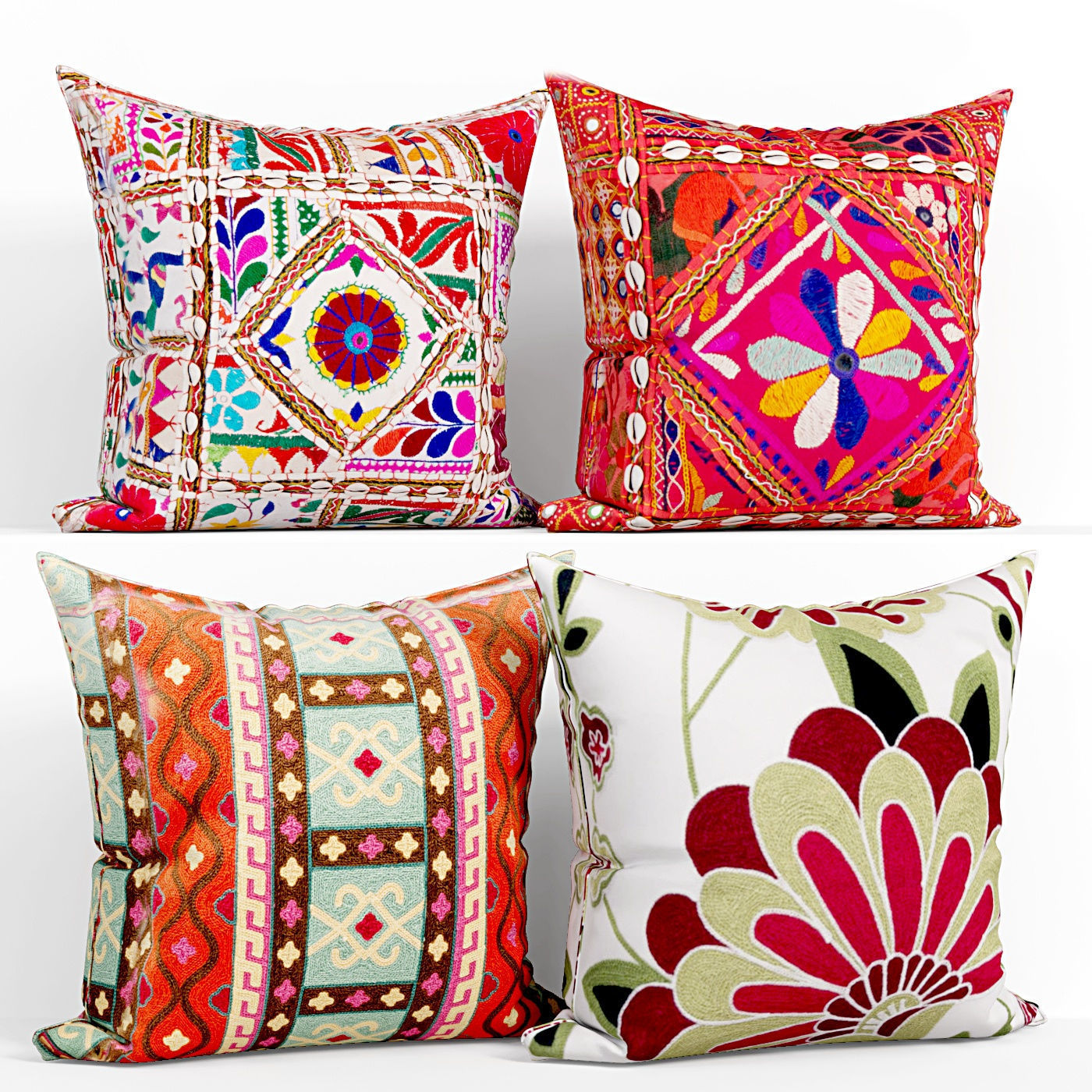 50 Decorative pillows sets Low-poly 3D model_15