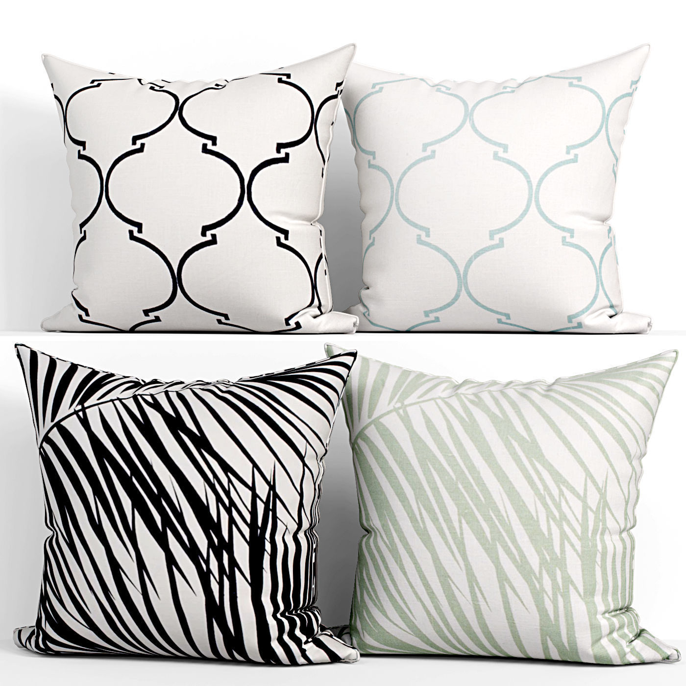 50 Decorative pillows sets Low-poly 3D model_38