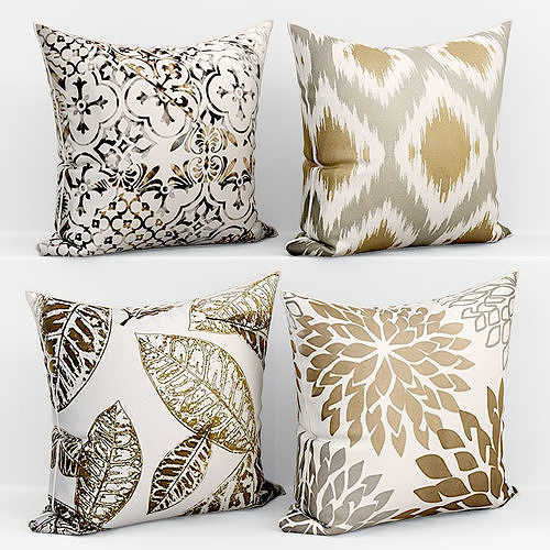50 Decorative pillows sets   Low-poly 3D model 2