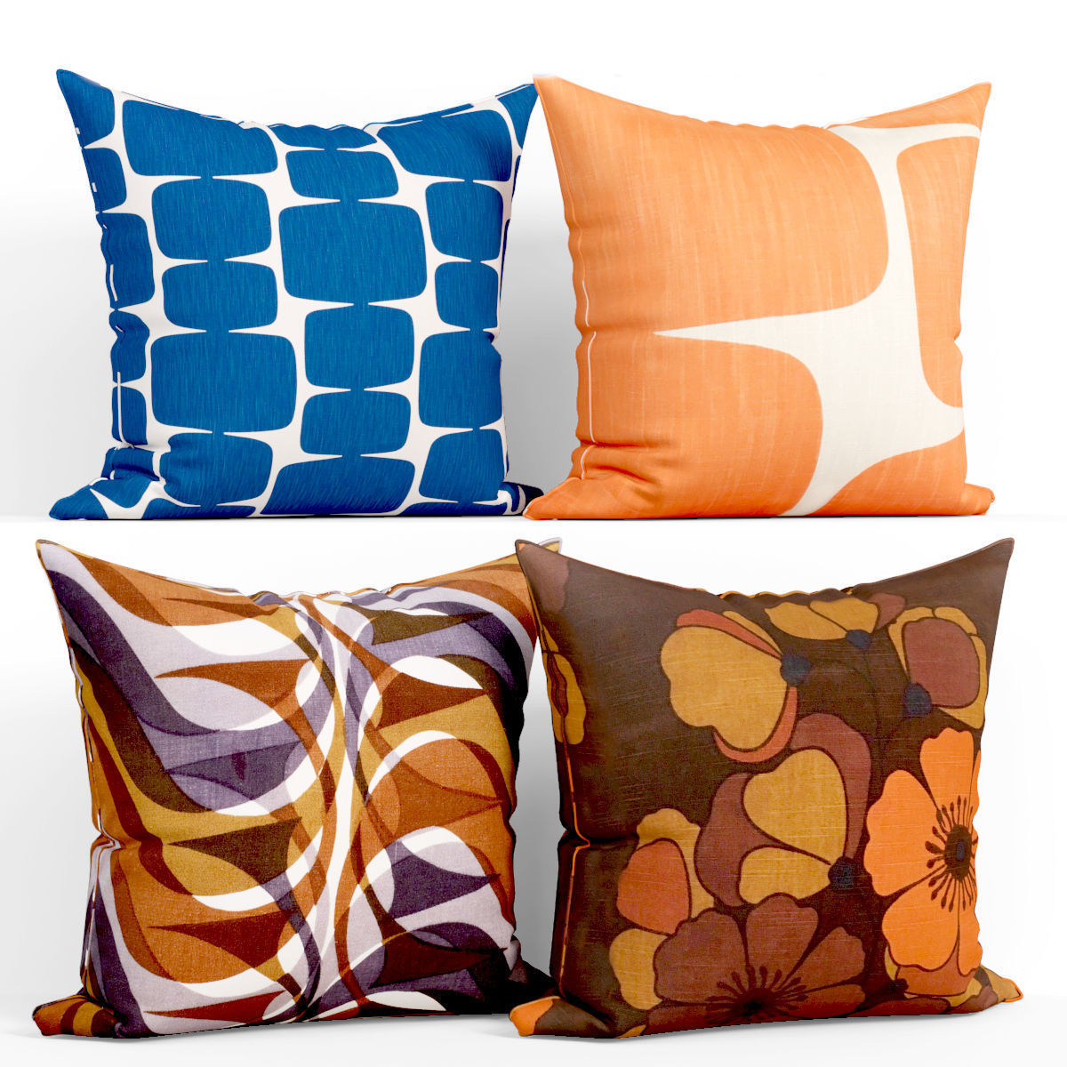 50 Decorative pillows sets Low-poly 3D model_30