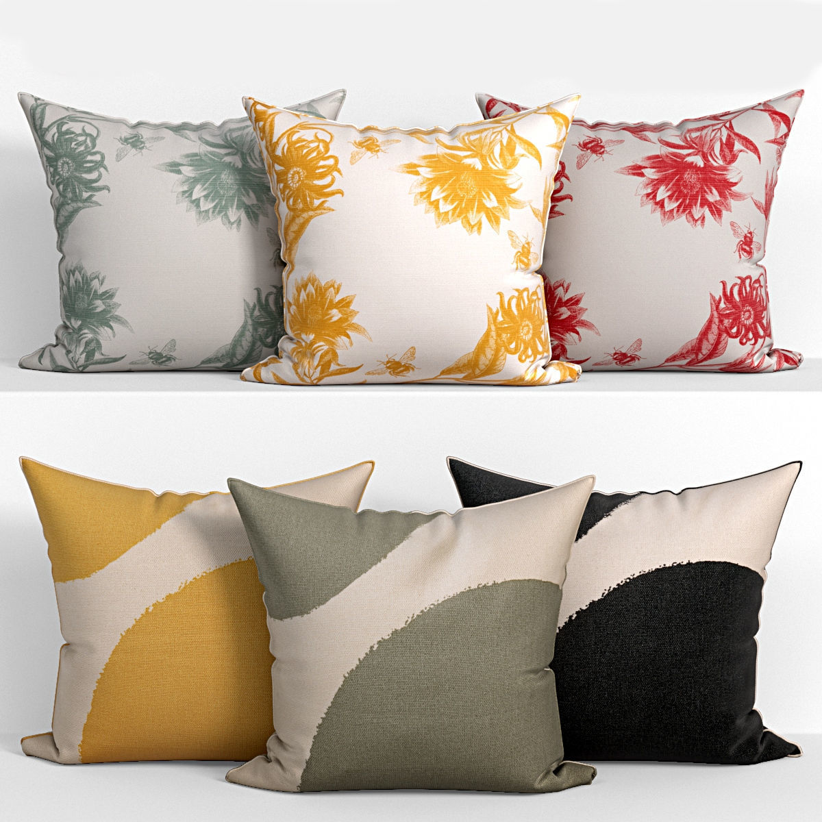 50 Decorative pillows sets Low-poly 3D model_23
