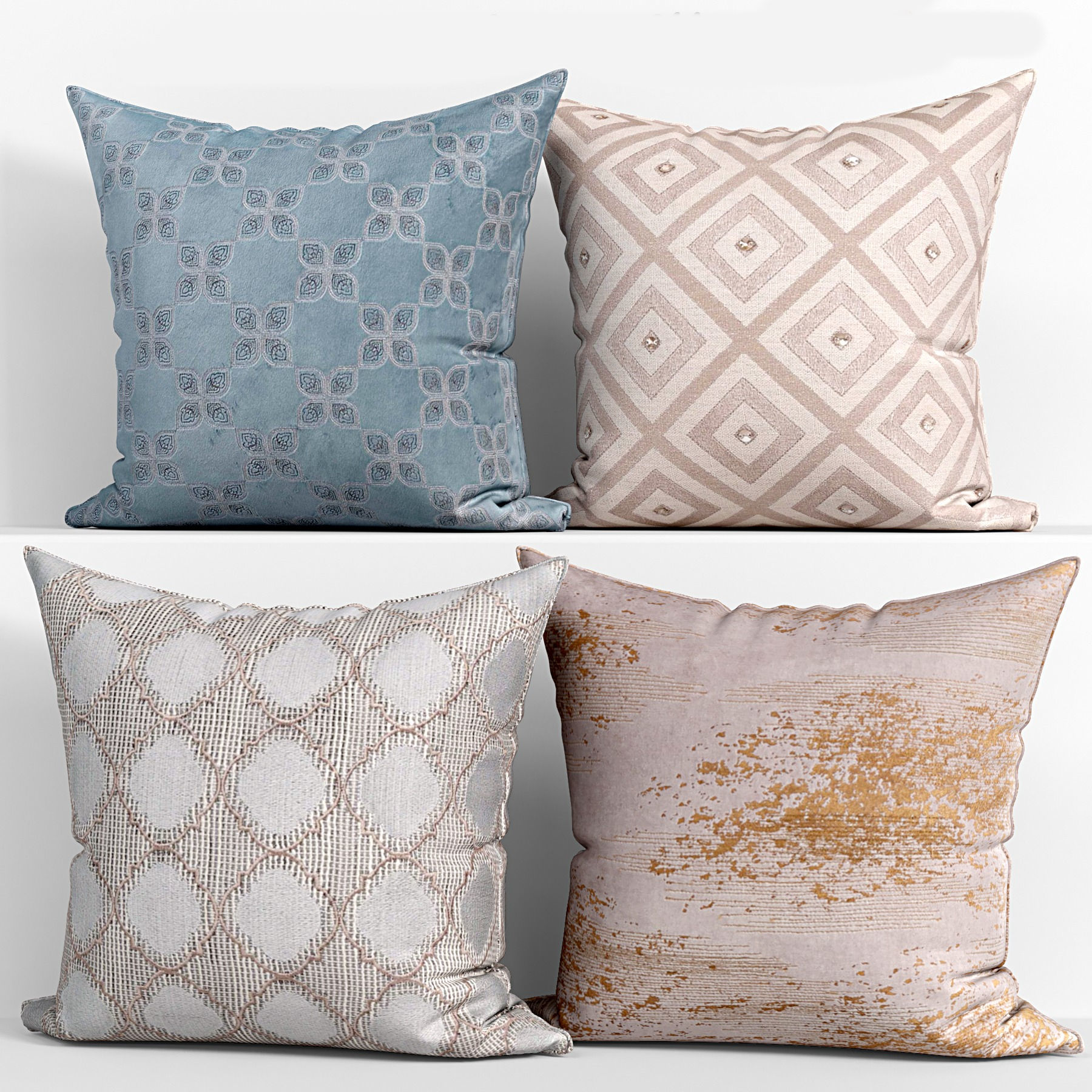 50 Decorative pillows sets Low-poly 3D model_41