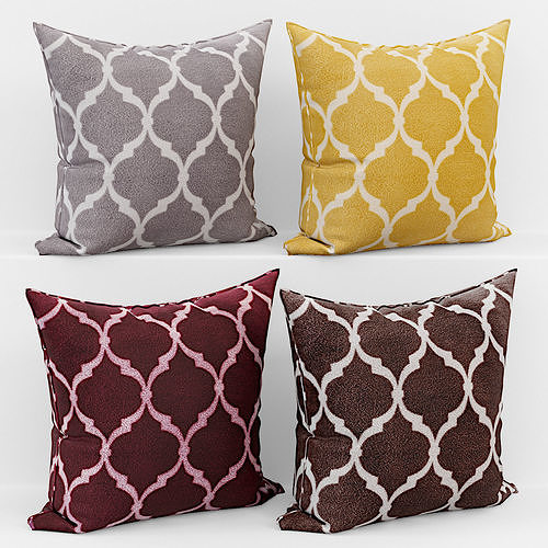 50 Decorative pillows sets   Low-poly 3D model 4