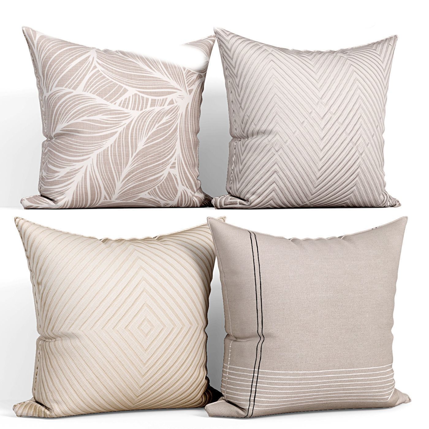 50 Decorative pillows sets Low-poly 3D model_16