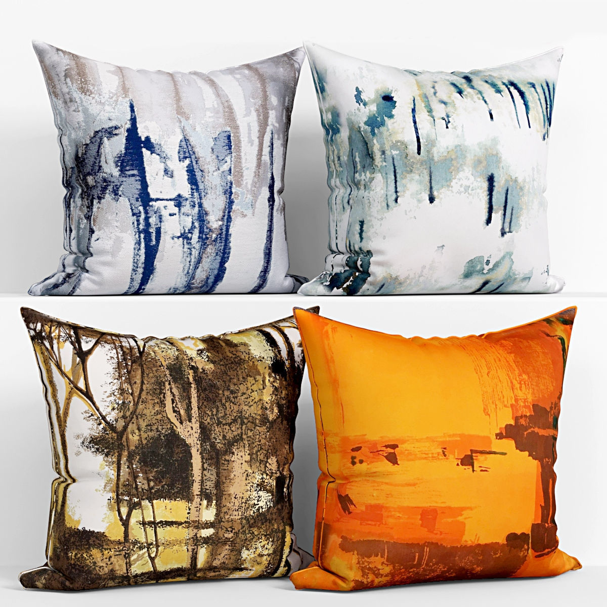 50 Decorative pillows sets Low-poly 3D model_29