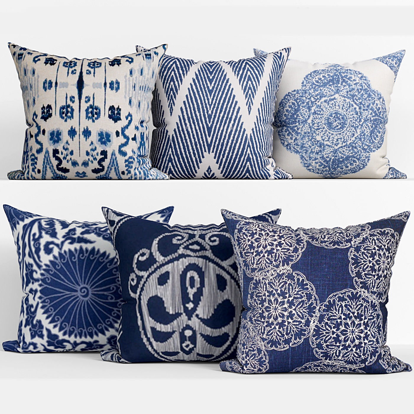 50 Decorative pillows sets Low-poly 3D model_8