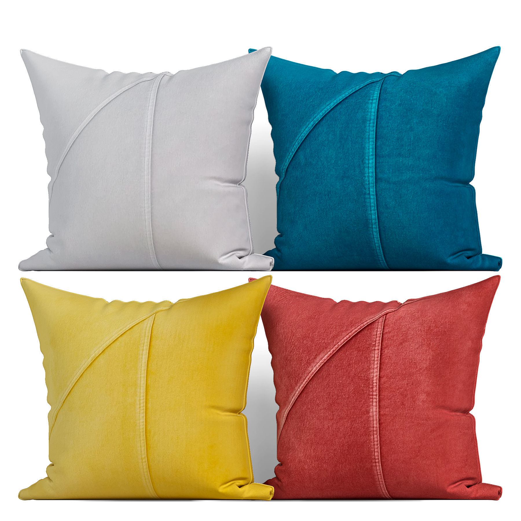 50 Decorative pillows sets Low-poly 3D model_49
