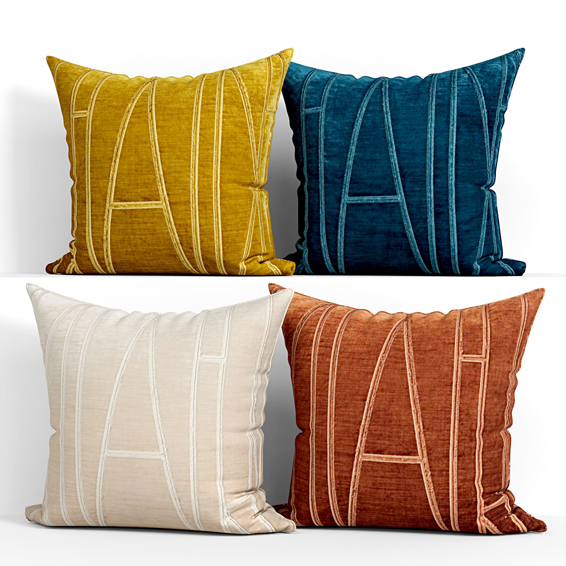 50 Decorative pillows sets Low-poly 3D model_45
