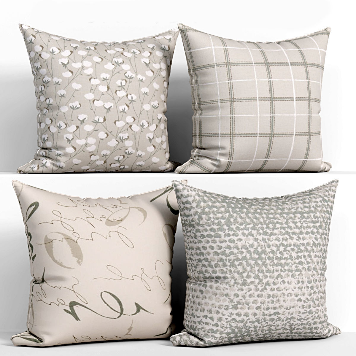 50 Decorative pillows sets Low-poly 3D model_27