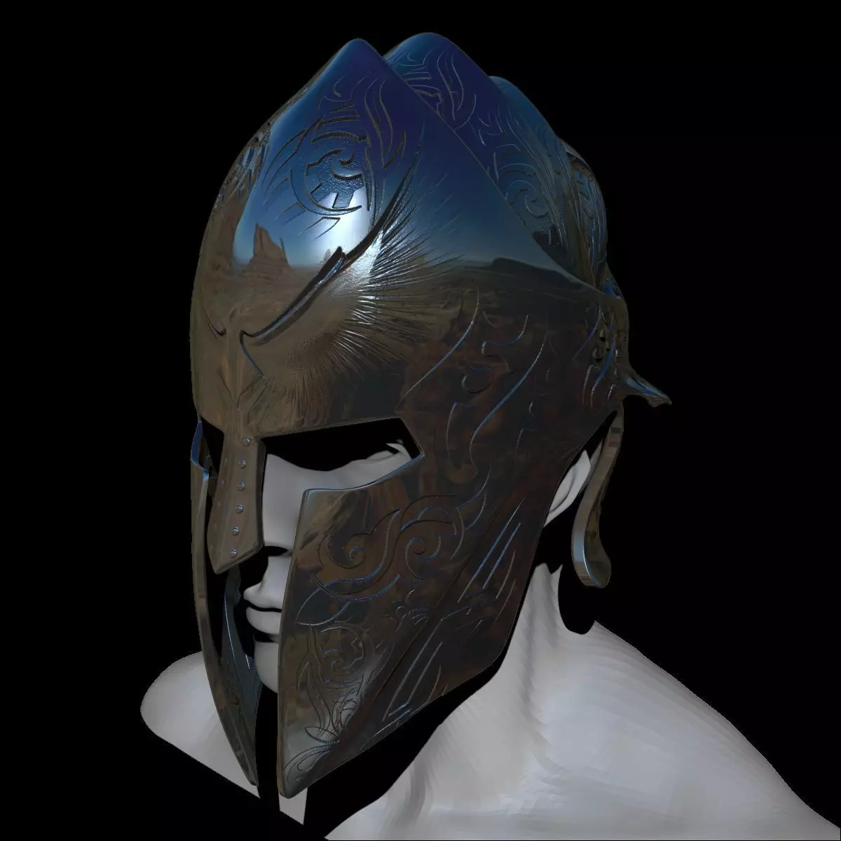 Elite Guardian Helmet Sculpt 3D model_0