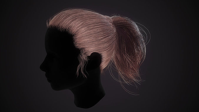 Hairstyle Ponytail Low Poly Low-poly 3D model