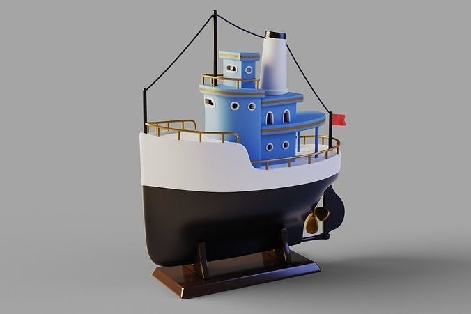 Toy ship Low-poly 3D model