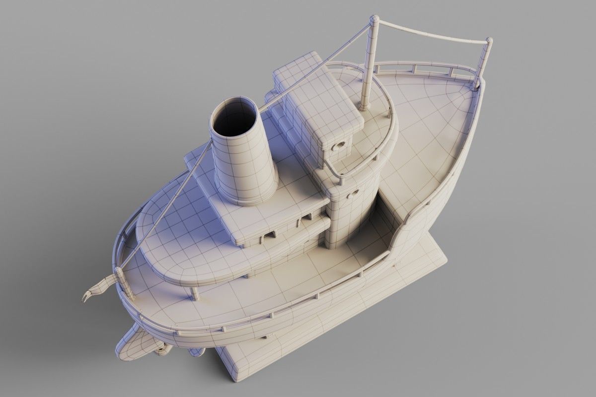 Toy ship Low-poly 3D model_5