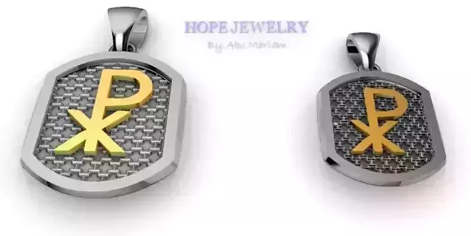 Chi RHO jesus pendant religiuos jewelry 3D print model 